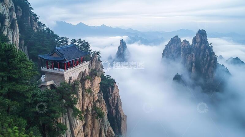 高清大图下载【趣麦麦图】东峰云影云雾梦境风光