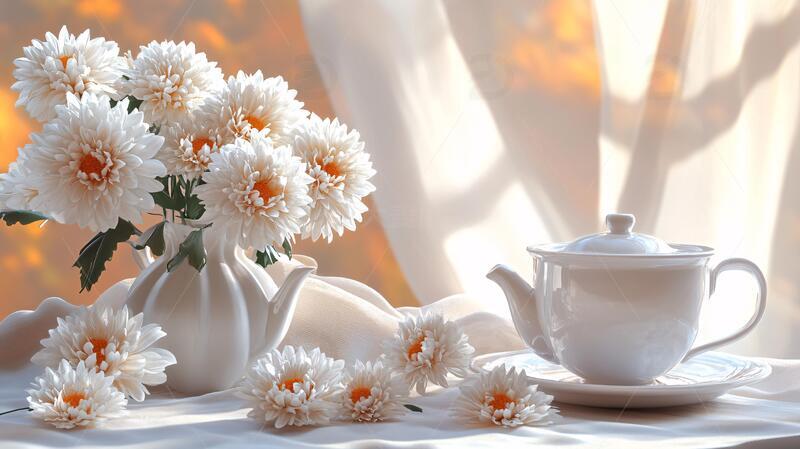 秋天鲜花盛开布景软装4