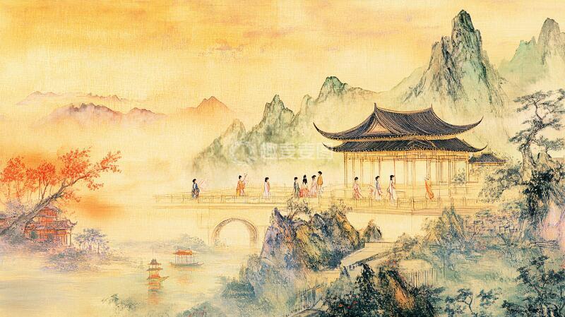 高清大图下载【趣麦麦图】新中式楼阁皇宫山水