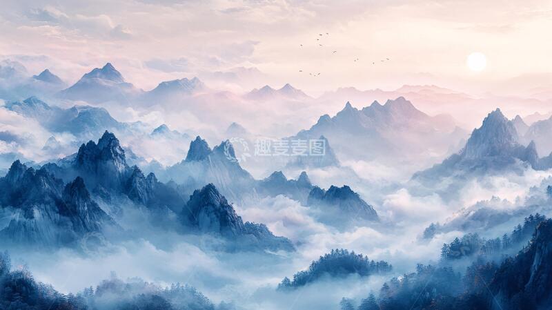 高清大图下载【趣麦麦图】意境长幅山景2