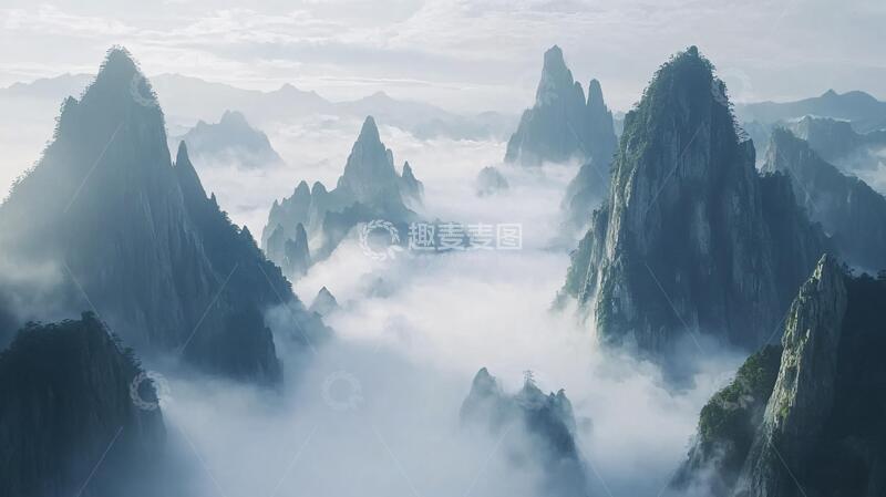 高清大图下载【趣麦麦图】群峰仙境全景
