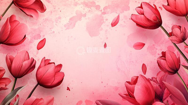 高清大图下载【趣麦麦图】温馨花瓣电视背景墙