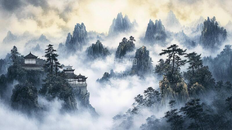 高清大图下载【趣麦麦图】九华山酒店装饰画1