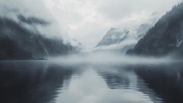 梦幻湖面湖面风景意境