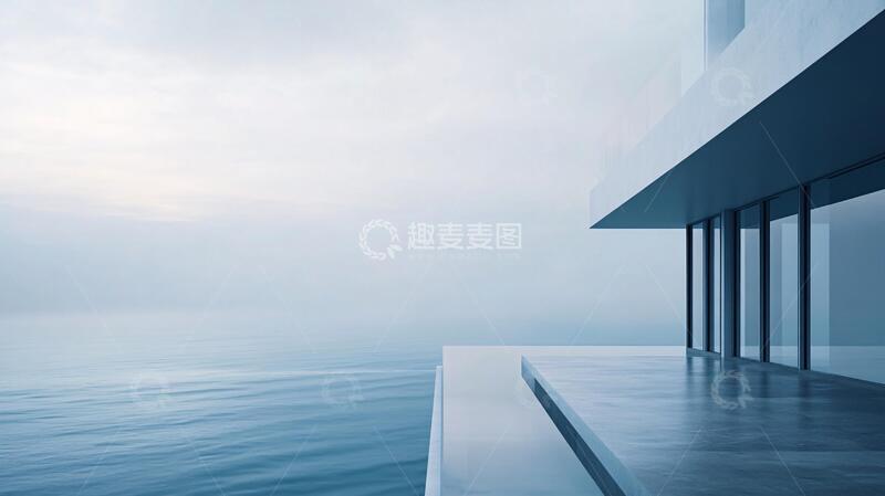 高清大图下载【趣麦麦图】海景房素材素材别墅蓝色