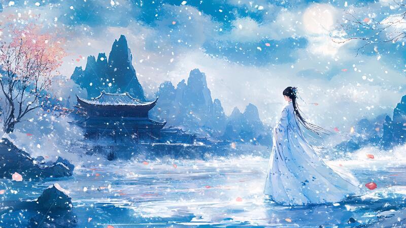 高清大图下载【趣麦麦图】古风雪景古风背影古装