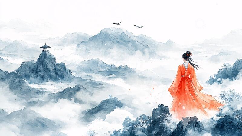 高清大图下载【趣麦麦图】古风人像水墨山水14