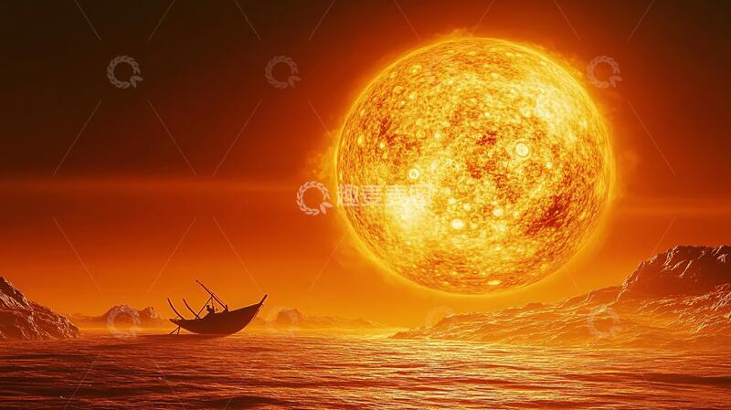 高清大图下载【趣麦麦图】太阳主画面画面星球橙色