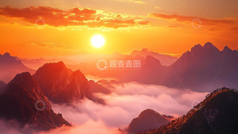 高清大图下载【趣麦麦图】高清旭日东升4