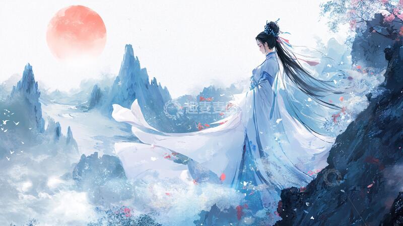 高清大图下载【趣麦麦图】古风人像水墨山水13