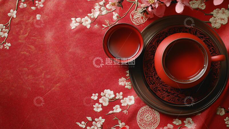 高清大图下载【趣麦麦图】酒红色茶红色背景2
