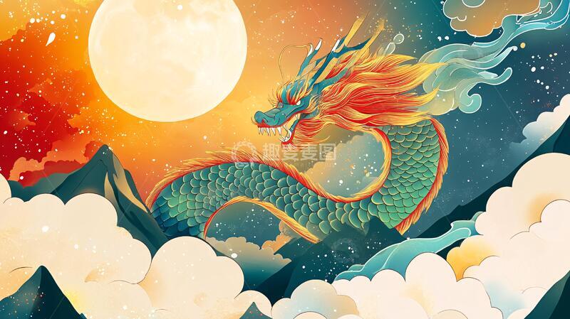 高清大图下载【趣麦麦图】龙年包装插画2