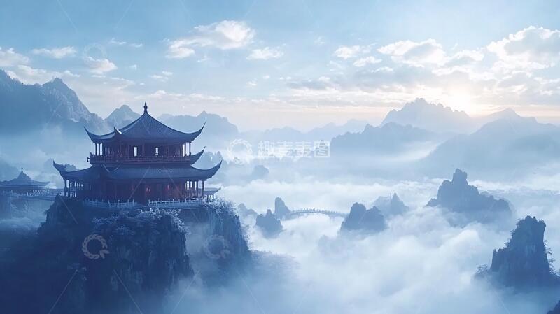 高清大图下载【趣麦麦图】云顶天宫仙境云雾梦境