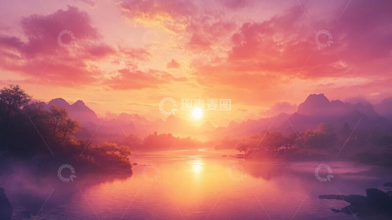 高清大图下载【趣麦麦图】大幅高清山水日出2