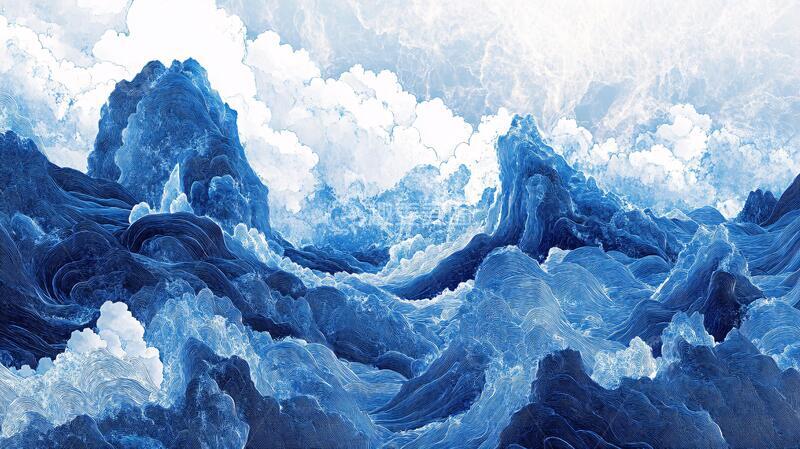 高清大图下载【趣麦麦图】云雾山水抽象艺术