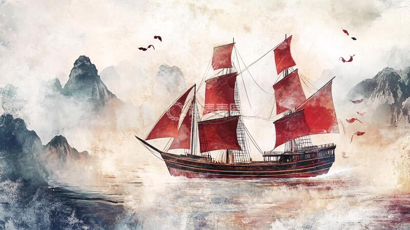 高清大图下载【趣麦麦图】扬帆启航高清画2