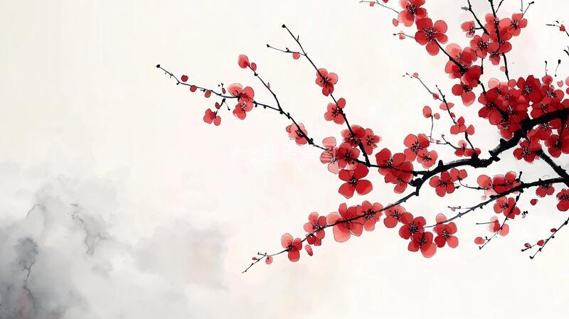高清大图下载【趣麦麦图】水墨梅花壁纸
