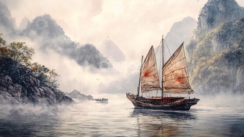 高清大图下载【趣麦麦图】凤凰帆影帆船帆影古风