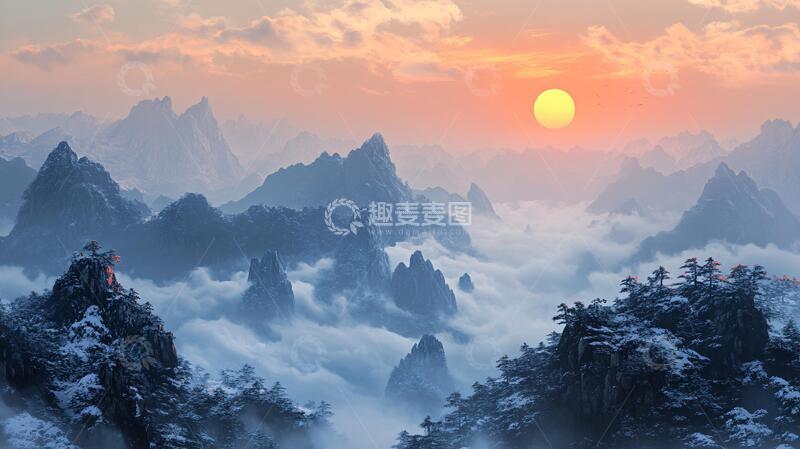 高清大图下载【趣麦麦图】高清旭日东升3