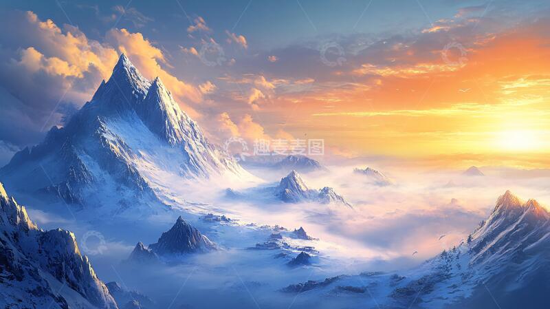 高清大图下载【趣麦麦图】高端大气海拔背景