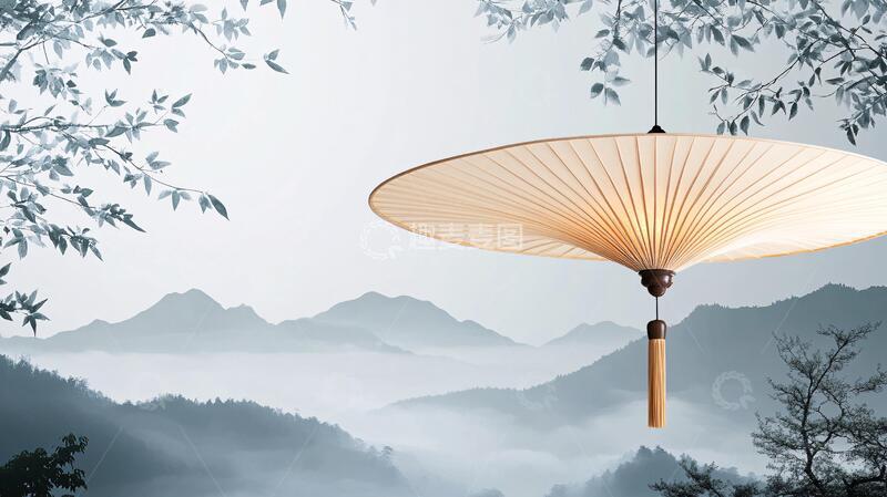 高清大图下载【趣麦麦图】新中式折扇插画