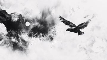 水墨飞鹰水墨飞鸟意境