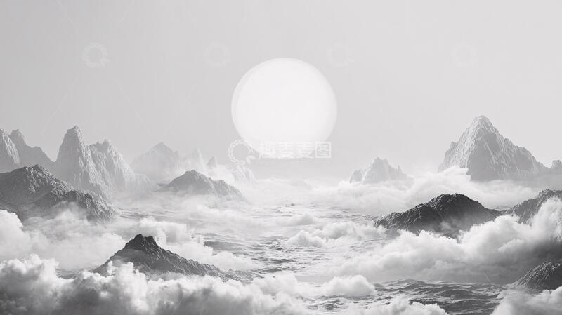 高清大图下载【趣麦麦图】云海山脉云雾意境禅意