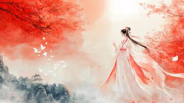 红衣少女设计古风6