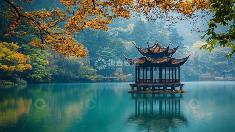 高清大图下载【趣麦麦图】春日山水墨画