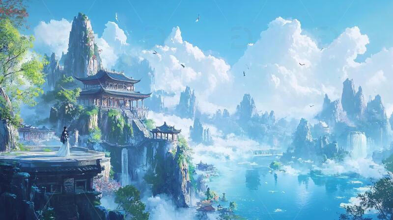 仙侠场景场景古风原画