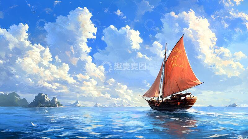 高清大图下载【趣麦麦图】高清舵背景帆船背景壁纸