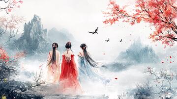 古风美女背影古风少女