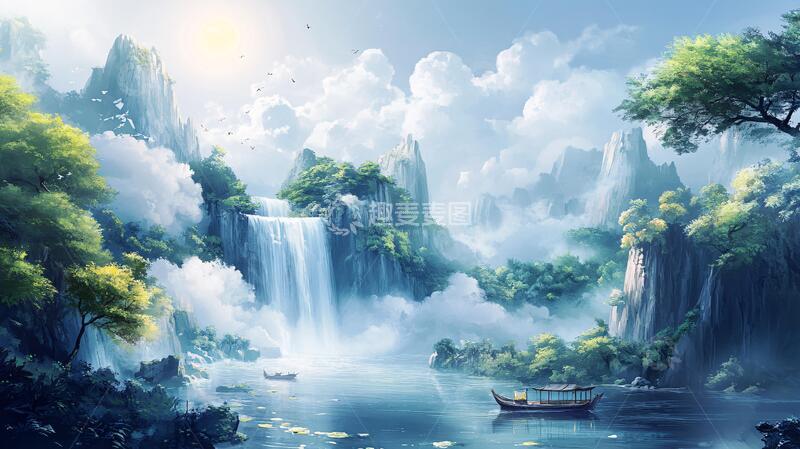 高清大图下载【趣麦麦图】古风山水场景15