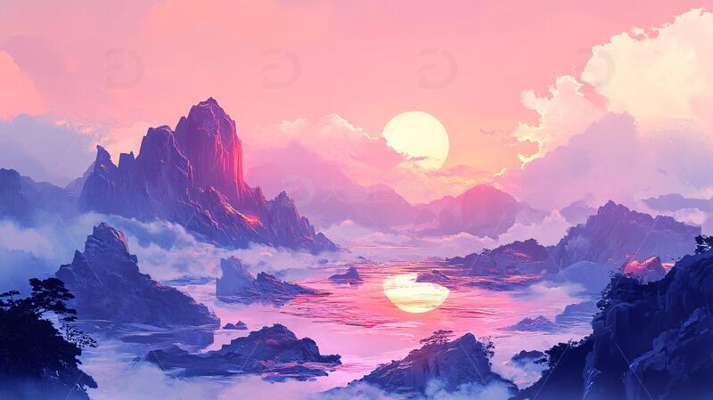 高清大图下载【趣麦麦图】风景原画场景古风风景1