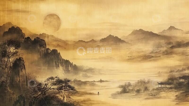 高清大图下载【趣麦麦图】旭日东升画卷1