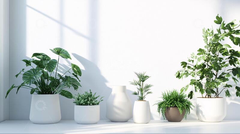 高清大图下载【趣麦麦图】白色花盆组合1