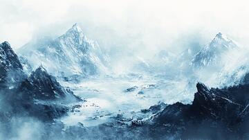 雪山原画古风意境插画