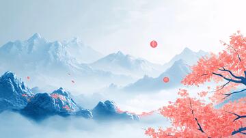 意境中式意境山水