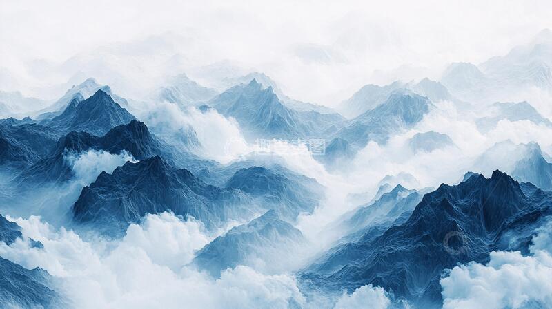 高清大图下载【趣麦麦图】云海山脉云雾禅意意境