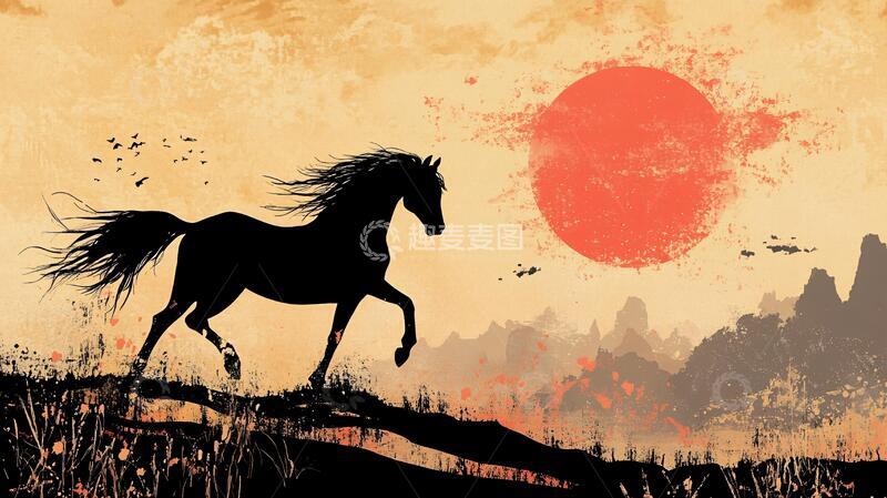 高清大图下载【趣麦麦图】马到成功壁纸1