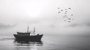 意境渔船渔船小船意境