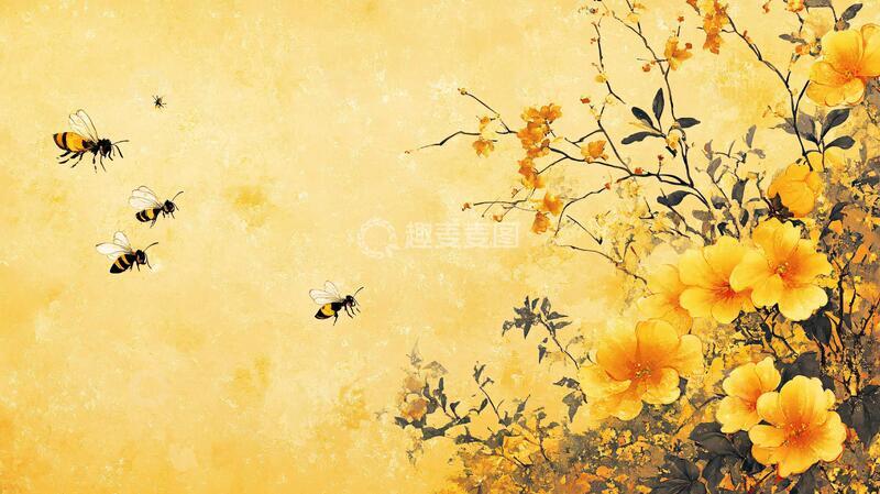 高清大图下载【趣麦麦图】唯美黄秋英背景