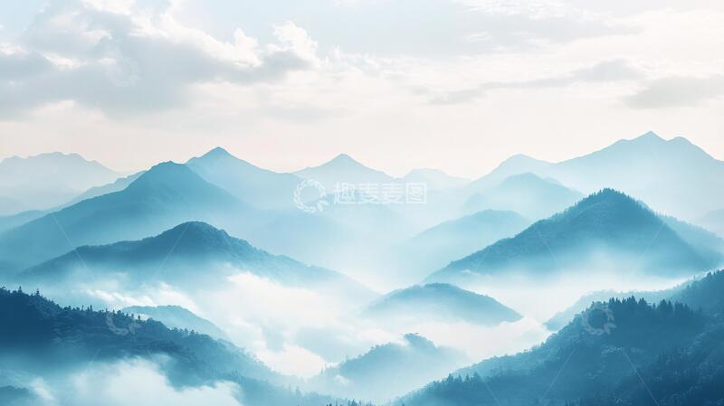 高清大图下载【趣麦麦图】雾霾山水背景