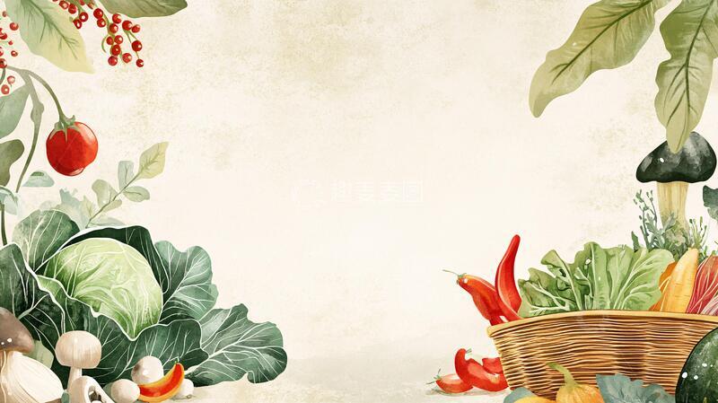 高清大图下载【趣麦麦图】卡通蔬菜背景
