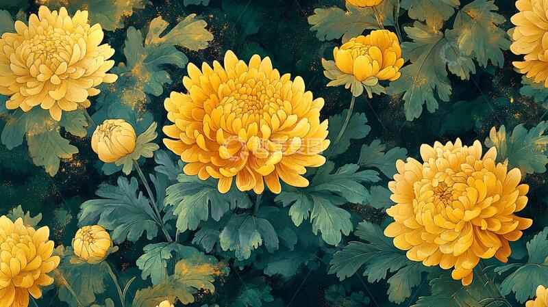 高清大图下载【趣麦麦图】菊花壁纸壁画