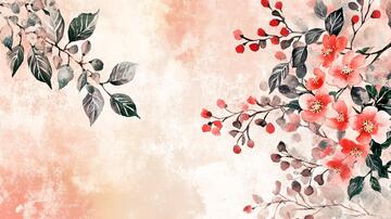 火棘插画水彩插画手绘