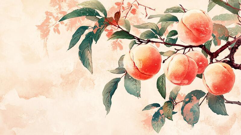 高清大图下载【趣麦麦图】-手绘黄桃壁纸2