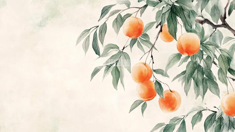 高清大图下载【趣麦麦图】手绘黄桃壁纸1