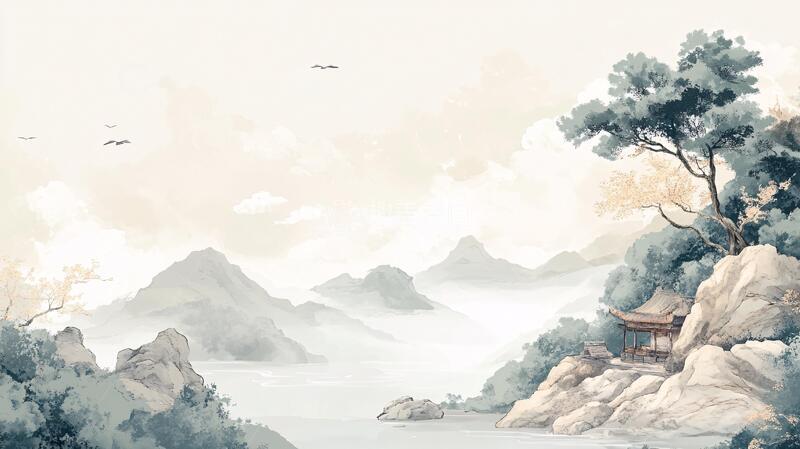 高清大图下载【趣麦麦图】古风秋天景色插画6