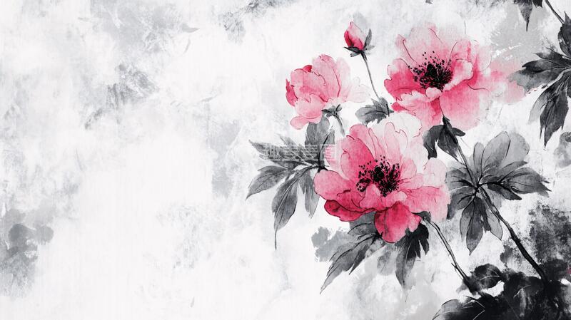 高清大图下载【趣麦麦图】唯美风水墨牡丹